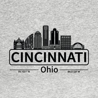 Cincinnati Ohia Skyline Cityscape T-Shirt